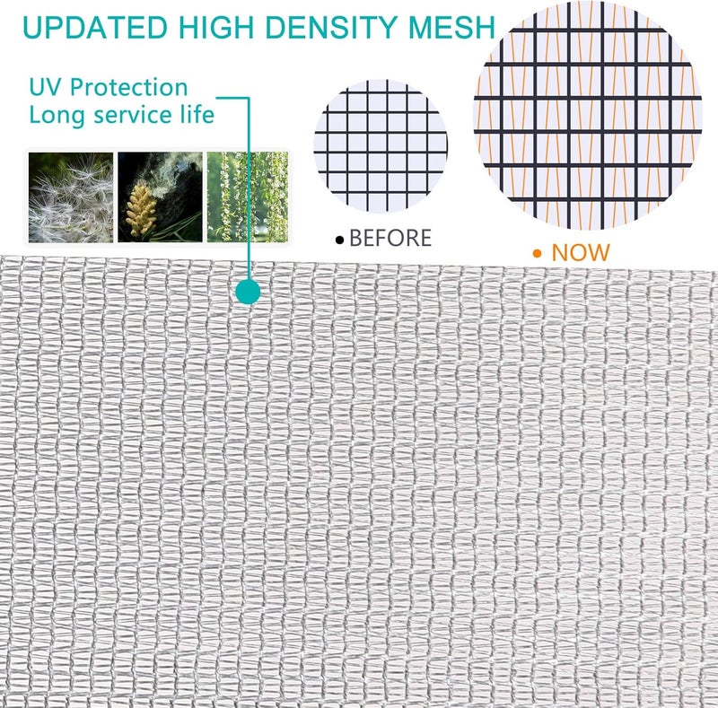 JOOFAN High Density dustproof and Pollen Proof net Screen mesh Used to Replace Screen Windows and Doors (Grey high-Density mesh, 109''X37''(276X95cm)) - Image 4